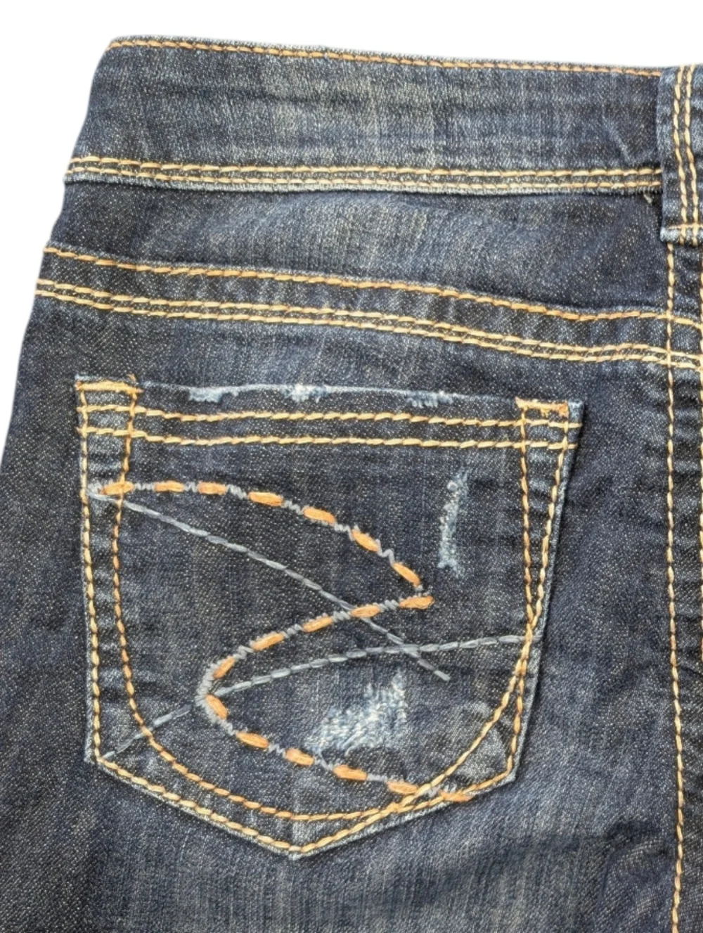 Vintage Y2K Silver Jeans Aiko Capri Distressed Cotton Jeans. W27